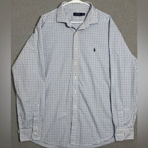 Polo Ralph Lauren XXL Shirt Mens Blue Picnic Plaid Cotton Button Up Pony